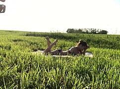Hardcore Backstage Fucking with Skinny Young Babe in Wild Action.