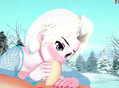 Elsa Sucking And Having Sex In Frozen Fantasy With 3D Cartoon Hentai