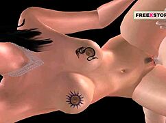 Animated 3D cartoon of Indian girl fucking Japanese man