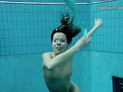 is gazel podvodkova naked underwater in pool? yes, in bikini lingerie!