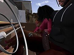 Second Life Black Man FUCKS Black Woman at Drive-In