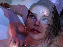 Touching my horny stepmom's pussy while bathing in 3D hentai animation