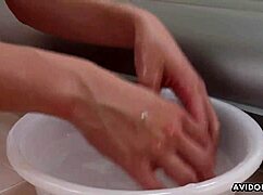 Japanese brunette sara yurikawa moaning during naked massage and hard riding