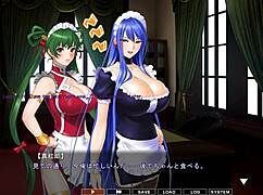 asian maid gives blowjob in close up scene