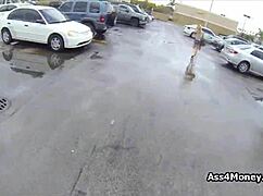 perky blonde amateur gets paid for blowjob