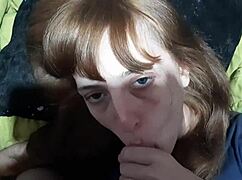 Watch the teen suck her stepbrother's big cock?