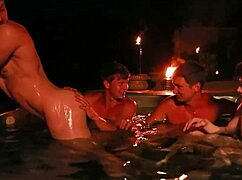 Explosive Bareback Orgy In Hot Tub With Finn August, Ethan Adams, Colby Chambers, And Mickey Knox!