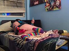 I's a submissive puppy practicin playin with my bad dragon monster toy, not son.