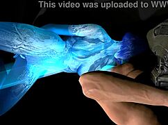 Cortana Goes Down on Master Chief with Wet Blowjob