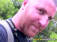 lets fuck outside - amateur blonde in fishnet squirt outdoor