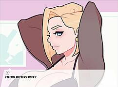 android 18 gets blowjob in foxicube parody game
