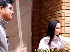 Gardener fucks naughty brazilian boss with big tits