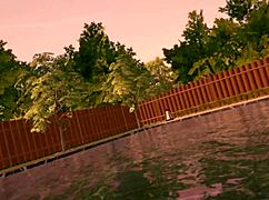 eula relaxes by the pool in genshin impact part 1