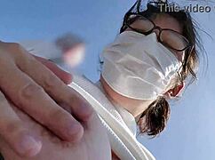 frustrated married woman masturbates outdoors with tits exposed 😩