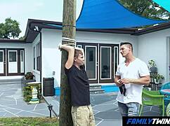 Gay Uncle and Nephew Encounter in Public Garden