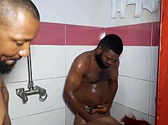 Black Queen Natasha and Pussy King engage in intense doggystyle threesome in the bathroom.