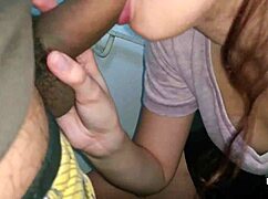 Teen Swallows Cum After Public Blowjob On Stairs