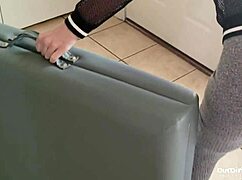 Blonde wife gives happy ending massage with cum swallow.