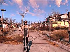 In the world of Fo4, a teen brunette explores bdsm fashion and fetish elements.