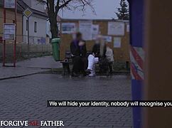 Deviante - hot blonde with small 18+ natural tits rides big dick in preacher's van, what do you think?