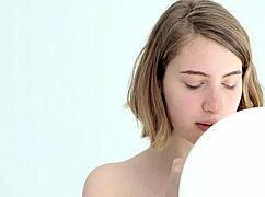 Young Babe Blowing And Popping First Balloon.