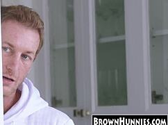 petite ebony teen 18+ bent over doggystyle kitchen cowgirl riding interracial slam