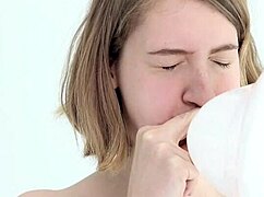 Young Babe Blowing And Popping First Balloon.