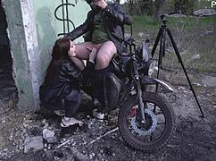 Russian MILF Craves Big Dicks and Outdoor Motorcycle Action