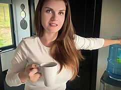 Damn! Stepmother’s huge rack caught by stepson in office action!