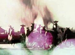 Vintage taboo scene with hairy pussy getting bent over doggystyle in retro outdoor action.