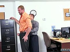 young guy wrestles with old man on first day, turns into hot gay sex 💪