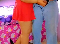 Latina Wife Watched While in Red Dress