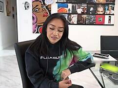 Petite asian teen loses street race and takes fat cock outdoors