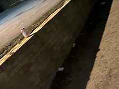 Street Girl Shoves Items Deep in Her Shaved Pussy While Fleeing Outdoors