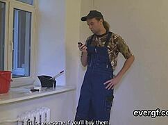 broke dude lets slutty friend ride his ex-girlfriend for some hard cash in wild threesome