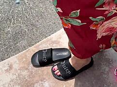 Stepmom caught skinny dipping, bent over by blonde cougar for wild cum