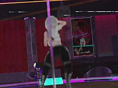 Virtual reality chat pole dancing performance