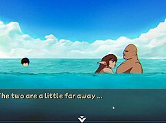 in this hentai game ntr rice part 6, my friend gets fucked on the beach with big tits and ass