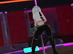 Virtual reality chat pole dancing performance
