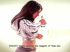 Giantess Woman Grows in 3D Animation with Big Tits