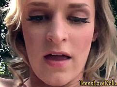 Teen Receives Facial For Pay In Outdoor Setting