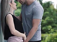 Classy blonde bent over and banged