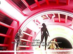 Giantess Woman Grows in 3D Animation with Big Tits