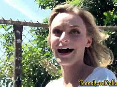 Teen Receives Facial For Pay In Outdoor Setting