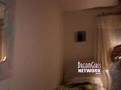 cute brunette coed fingers pussy before night out