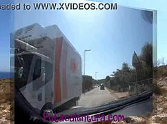 Skinny German Girl With Natural Tits Masturbates Outdoors, Fingers Pussy, And Gives Blowjob To Visitor