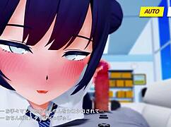 kisaki gives a subtle handjob in 3d cartoon anime hentai