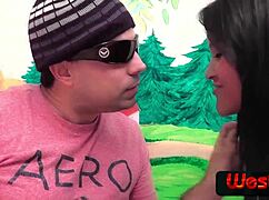 Mulata export type gives tasty ass to interracial pornstar Kate Bittencourt in frotinha scene