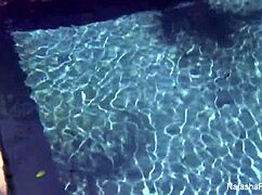 Natasha Nice Gets Wet Outdoor by the Pool, Masturbating Nude