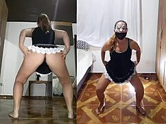 Homemade Anal Slut Undresses In Lingerie For Dildo Play!